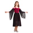 thumbnail image 1 of iiniim Robe de Sorcière Gothique Renaissance pour Filles, Déguisement d'Halloween, Manches Papillon, Corset Victorien, Rouge 12, 1 of 7
