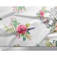 thumbnail image 2 of Soimoi Moss Georgette Fabric Leaves & Anemone Flower Decor Fabric Printed Yard 42 Inch Wide, 2 of 3