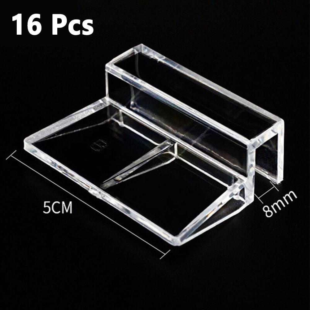 16Pcs 6/8/10mm Aquarium Lid Holder Fish Tank Glass Cover Bracket Clip Clamp