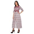 thumbnail image 3 of Moomaya Robe Kurti d'Été à Manches Courtes Imprimée, Tunique Ligne A pour Femmes, 3 of 5
