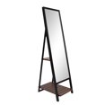 thumbnail image 1 of Miroir de rangement rectangulaire style musée avec chevalet noir/brun, 1 of 5