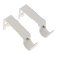 thumbnail image 2 of yuksok Ensemble de 2 Supports de Tringle à Rideaux Tringle à Rideaux Double Facile Sans Perçage Droit dans Blanc, 2 of 7