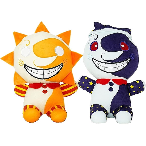 2pcs Sundrop Moondrop Fnaf Plush Toy Clown Boss Sundrop Moondrop Plush Toy 25cm