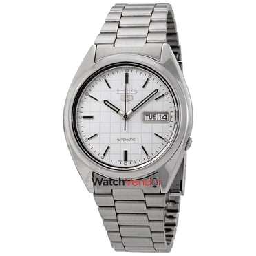 Seiko Series 5 Automatic White Grid Dial Men's Watch SNXF05