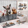 thumbnail image 1 of Bull Head Series Shower Curtain Polyester Waterproof Bathroom Curtain 4 Piece Set, 1 of 6