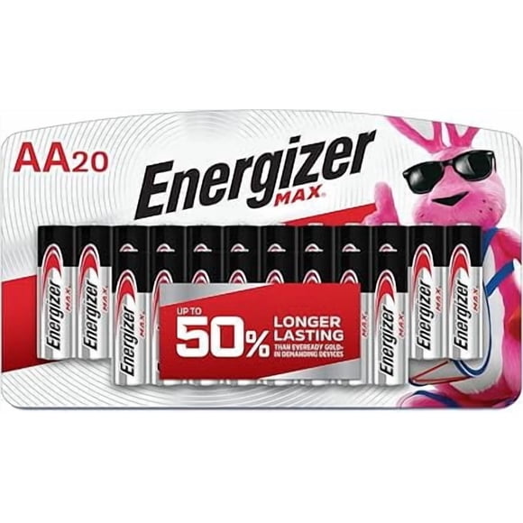 Energizer AA Batteries, Max Double A Battery Alkaline, 20 Count