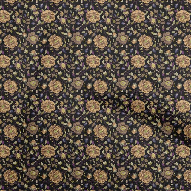 oneOone Viscose Chiffon Black Fabric Florals Dress Material Fabric Print Fabric By The Yard 42 Inch Wide