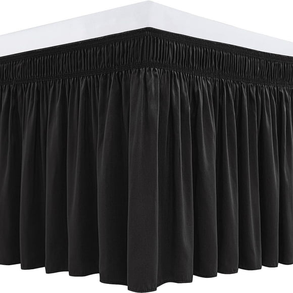 POINTERTECK Jupe de Lit Grise à Volants Format Très Grand Volant Anti-Poussière pour Lit Très Grand avec Retombée de 15” Microfibre Douce et Unie Style Classique California Très Grand Jupes de Lit Gris Argenté