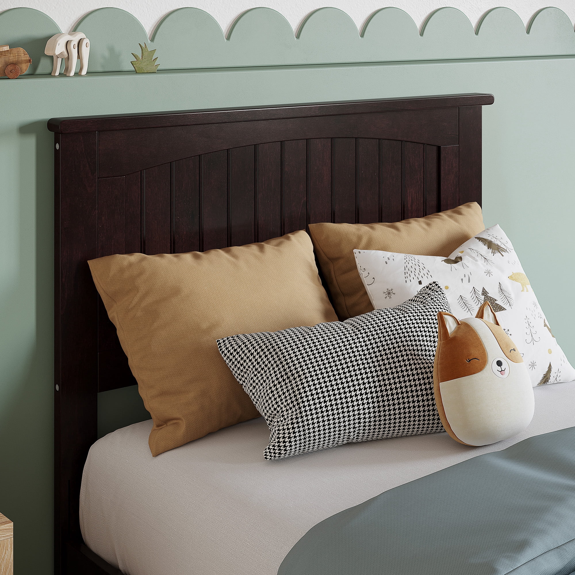 Nantucket Twin Wood Panel Headboard in Espresso