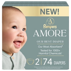 NEW Pampers AMORE, Taille 2, lbs (10-22 lb), notre meilleure couche