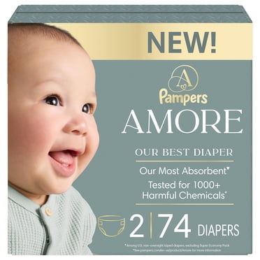 NEW Pampers AMORE, Size 2, lbs (10-22 lbs), Our Best Diaper