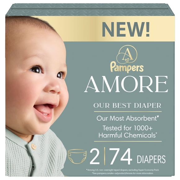 NOUVEAU Pampers AMORE, taille 2 (4,5 à 10 kg [10 à 22 lb]), notre meilleure couche