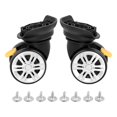 thumbnail image 1 of lionlar Roues de Valise Silencieuses Omnidirectionnelles Gauche & Droite Noires 2 Pcs avec Frein, 1 of 9