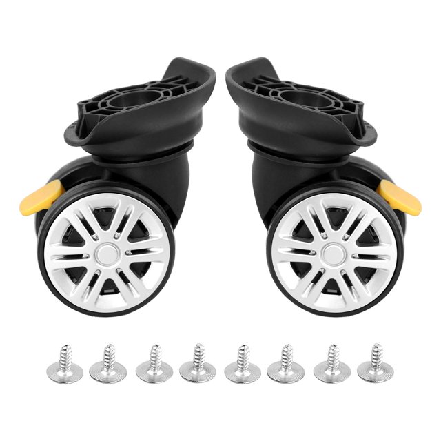 lionlar Roues de Valise Silencieuses Omnidirectionnelles Gauche & Droite Noires 2 Pcs avec Frein