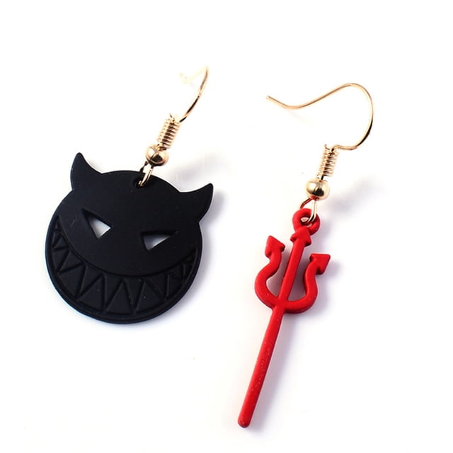 Halloween Earrings Fashion Decorative 2 Pairs Devil Charm Earrings Drop Earrings