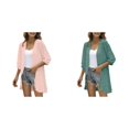 thumbnail image 1 of 2 Pack(Pink 1PCS & Mint Green 1PCS) Multipack Women Casual Cardigan Three Quarter Sleeve Open Front Lightweight Dots Cardigan Draped Ruffles Cardigan, 1 of 7