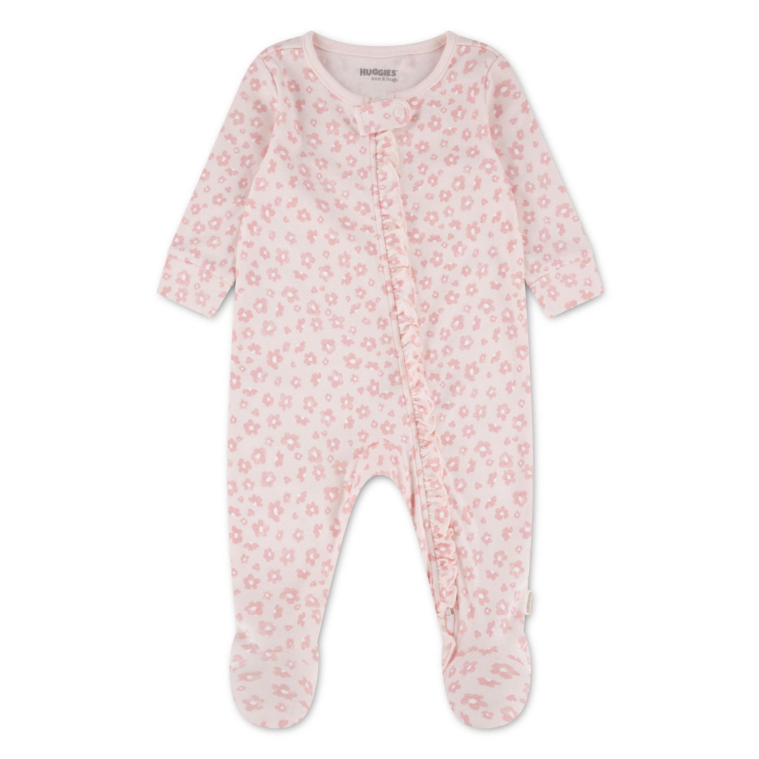 Grenouillère à pieds Huggies pour bébé fille en coton biologique