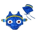 thumbnail image 1 of Toddler Boy Girl Fish Bathing Suit with Hat One Piece Swimsuit Set, 1 of 6