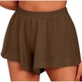 thumbnail image 1 of Timegard Shorts for Women Elastic Waisted Ruched Comfy Solid Color Shorts Summer Casual Loose Shorts, 1 of 6
