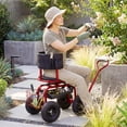 thumbnail image 3 of Costway Rolling Garden Cart Height Adjustable Scooter with Swivel Seat & Tool Storage, 3 of 10