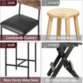 thumbnail image 3 of Bar Stools Set of 4, Kitchen Bar Stools with Footrest, PU Upholstered Counter Height Barstools, Bar Chairs with Back for Kitchen Island, Apartment, Counter Bar, Easy Assembly, Rustic Brown, 3 of 6