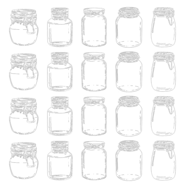 TIMIFIS Transparent Sticker, Home Decor Transparent Sticker Package Bottle Dried Flower Hand Account Sticker Transparent Bookmark Glass Bottle Sticker Decoration