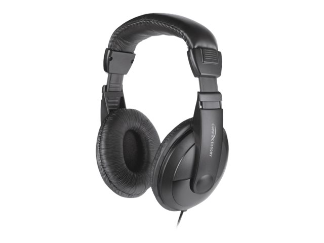 Compucessory Cushion Stereo Headphones - Headphones - full size - wired - 3.5 mm jack - black