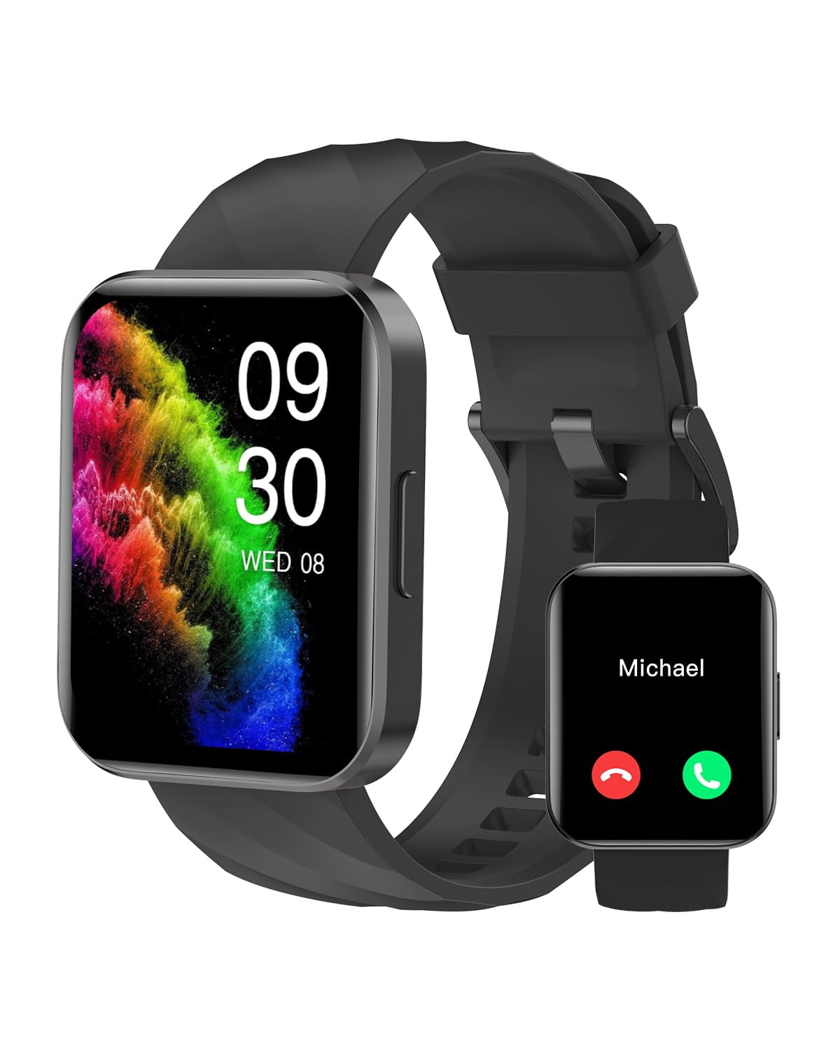 RUIMEN Smart Watches for Men Women (Answer/Make Calls) Compatible with iPhone/Android Phones, 1.85" HD Screen Fitness Tracker Heart Rate Monitor 100+ Sports Tracker Watch Waterpr