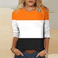 thumbnail image 2 of CEHVOM T-shirt Mode Imprimé pour Femmes Manches 3/4 Blouse Col Rond Hauts Décontractés Liquidation, 2 of 5