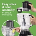 thumbnail image 3 of Hamilton Beach Stack & Snap Duo Food Processor, 14 Cup Capacity, 4 Cup Mini Bowl, 500 Watts, Black, 70586C, 3 of 4