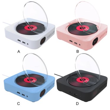 stanreset Lecteur de Disques avec Système de Haut-Parleurs Double Intégré Connexion Bluetooth Lecteur DVD avec Haut-Parleurs Rose
