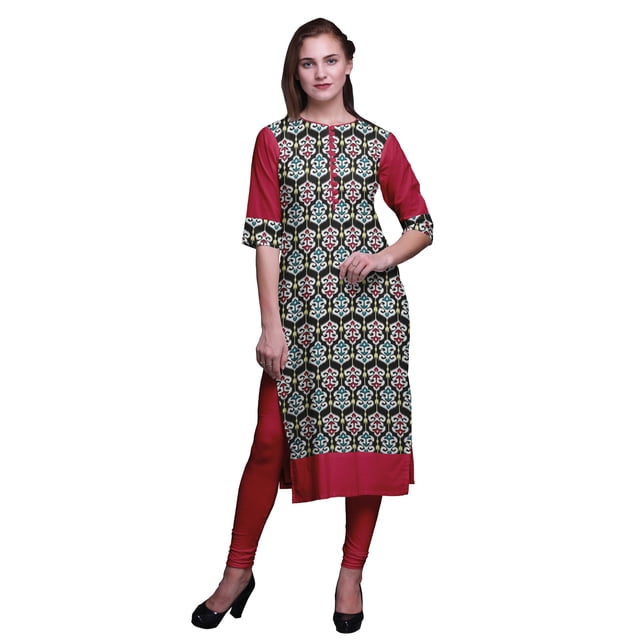 Bimba Robes Tuniques Droites pour Femmes Kurta d'Été Imprimée