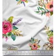 thumbnail image 1 of Soimoi Moss Georgette Fabric Leaves & Anemone Flower Decor Fabric Printed Yard 42 Inch Wide, 1 of 3