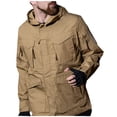 thumbnail image 4 of Pisexur Veste Coupe-Vent pour Homme Mode Décontractée Couleur Unie Coupe-Vent Chaude Veste à Manches Longues à Capuche Manteau Décontracté de Randonnée pour Homme Imperméable Veste pour Homme, 4 of 4