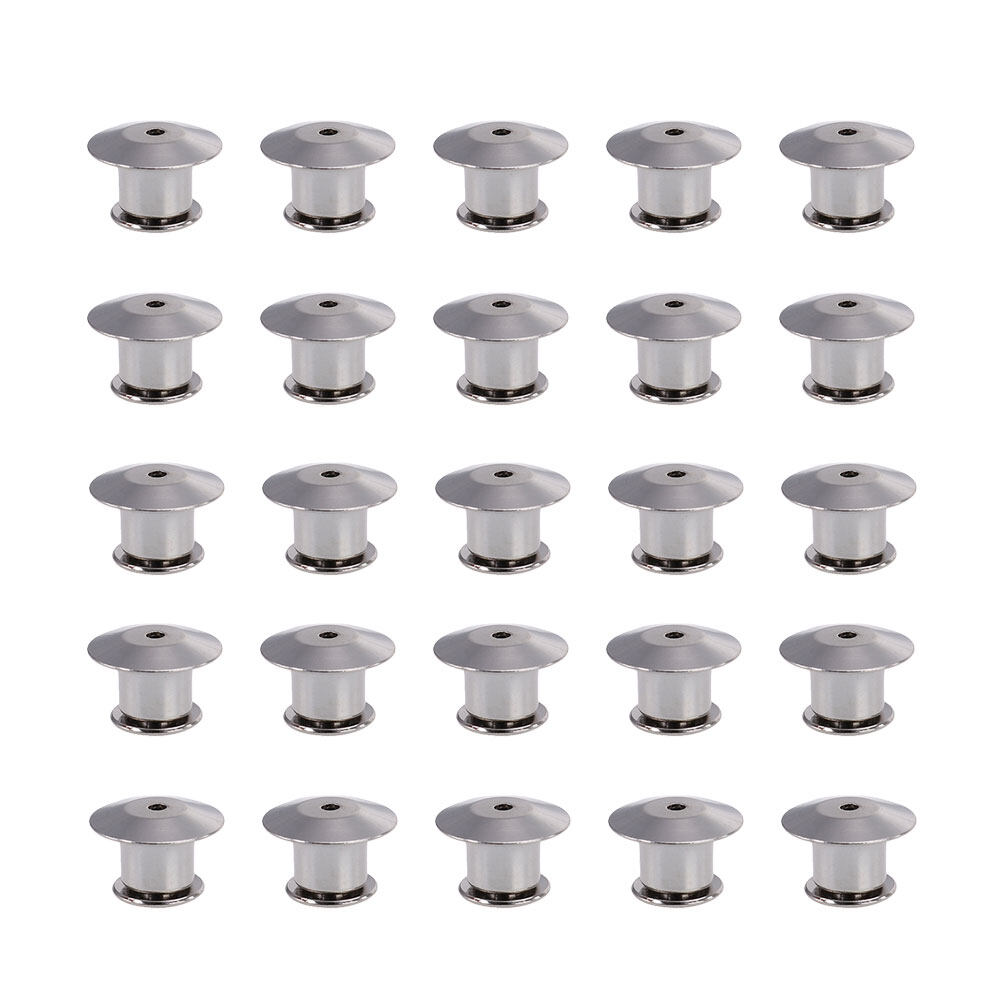 25 Pcs Broches Plaques Métalliques Verrouillables à Épingles, Badges, Accessoires (Argent)