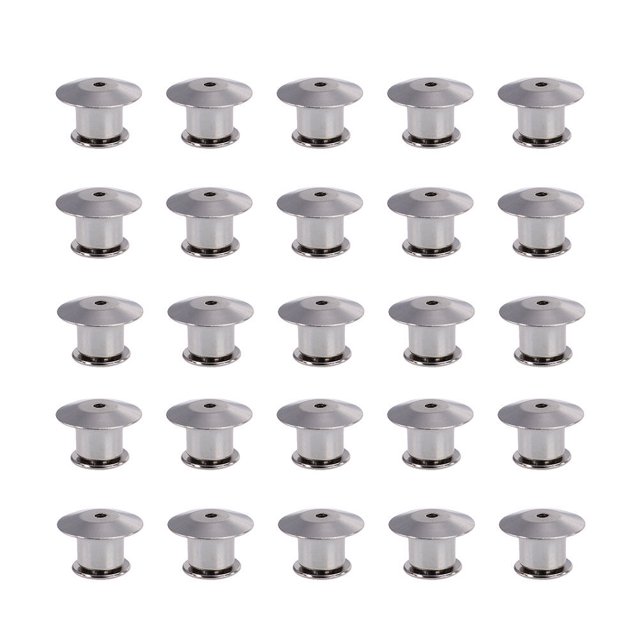 25 Pcs Broches Plaques Métalliques Verrouillables à Épingles, Badges, Accessoires (Argent)