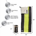 thumbnail image 4 of Sac de Couchage pour Enfants - Sac de Transport Léger avec Sangles de Compression pour le Camping, la Randonnée et les Soirées Pyjama par Wakeman Outdoors (Vert Néon/noir), 4 of 4