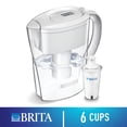 thumbnail image 1 of Brita® Small 6 Cup Water Filter Pitcher with 1 Standard Filter, BPA Free, Space Saver, White, 1 of 9