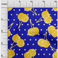 thumbnail image 2 of oneOone Rayon Yellow Fabric Cherry Sewing Material Print Fabric By The Yard 56 Inch Wide, 2 of 4