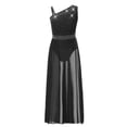 thumbnail image 3 of RUNQHUI Jupe Longue en Tulle Brillante Sans Manches pour Filles, Robe de Danse Noire 8, 3 of 6