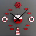 thumbnail image 2 of Mediterranean DIY 3D Wall Clock Home Wall Stickers Decoration Art Clock Red, 2 of 9