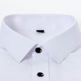 thumbnail image 4 of Solid Color Lapel Mens Shirts Fashion Long Sleeve Fitted Button Front Closure Shirts for Men(White,S), 4 of 4