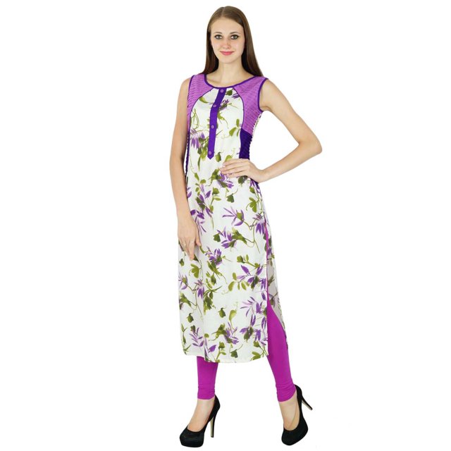 Kurti Ethnique Indienne Femme Décontractée Coton Designer Bollywood Kurta Haut Tunique Robe