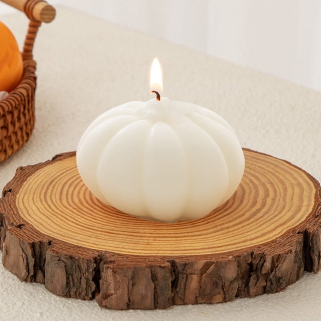 Fwttom Pumpkin Candle, Halloween Decorations Soy Wax Handmade Realistic Fall Scented Candles, Aromatic Pumpkin Shaped Candles For Home Scented & Fall Decor, Orange
