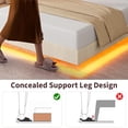 thumbnail image 3 of Modern Queen Floating Bed Frame, Suspended Bed with RGB LED Lights and Charging Station, Upholstered Bed Frame with Storage Headboard and Button Tufted, No Box Spring Needed, Beige, 3 of 8