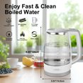 thumbnail image 2 of Temperature Control Electric Kettle, 1.7L Glass Kettle 1700W Water Boilter with Keep Warm Function, Auto Shut-Off and Boil-Dry Protection, LED Indicator BPA Free, 2 of 9