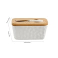thumbnail image 3 of tumgatte Ceramic Stoneware Butter Dish with Lid Butter Dish Butter Dish Set Bread and Butter Container with Knife Wooden Lid Non-slip Base Up to 65% off, 3 of 7