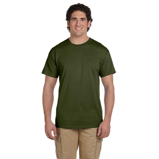 Jerzees Adult HiDENSI-T Short Sleeve Crew T-Shirt, M, Military Green