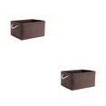 thumbnail image 1 of relayinert Contenant de Rangement pour l'Organisation et Poignée en Corde Robuste Boîte de Rangement Pliable Brun 31*21*13 2Ensemble, 1 of 6