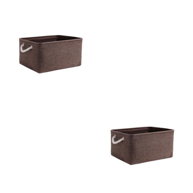 relayinert Contenant de Rangement pour l'Organisation et Poignée en Corde Robuste Boîte de Rangement Pliable Brun 31*21*13 2Ensemble